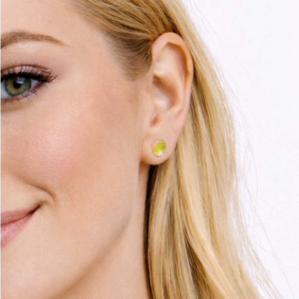 Peridot Gemstone Green Stud Earrings